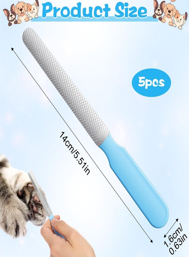 Molain 5Pcs Small Dog Nail File Set, Professional Nail Grooming Tool Metal Emery Boards Pet Nail Grooming Tool for Small Dogs and Cats Smoothing Rough Edges 5.5inch - Image 3